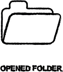 Poster - open folder icon grunge style vector