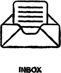 Poster - inbox sign icon grunge style vector
