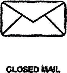 Poster - closed envelope icon grunge style vector