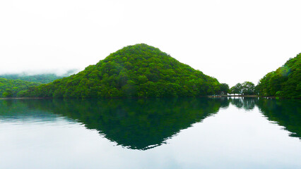 Sticker - Naka Island, Lake Toya, Hokkaido Island, Japan