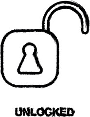 Poster - unlocked sign icon grunge style vector