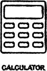 Poster - calculator icon grunge style vector