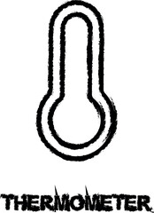 Aufkleber - thermometer icon grunge style vector