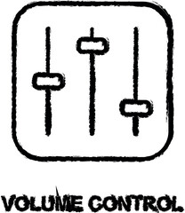 Poster - volume control icon grunge style vector