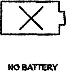 Poster - no battery sign icon grunge style vector