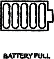 Poster - battery full sign icon grunge style vector
