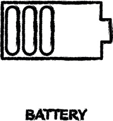 Poster - half battery sign icon grunge style vector