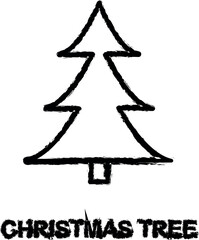 Poster - christmas tree icon grunge style vector