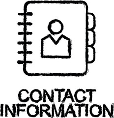 Poster - contact information line icon grunge style vector