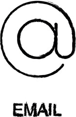 Poster - email sign line icon grunge style vector