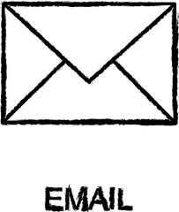 Poster - email sign line icon grunge style vector