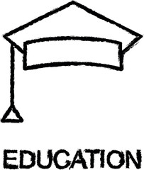 Poster - education cup line icon grunge style vector
