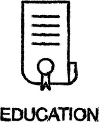 Poster - education certificate line icon grunge style vector