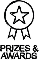 Poster - prizes and awards line icon grunge style vector