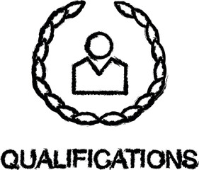 Poster - qualifications line icon grunge style vector