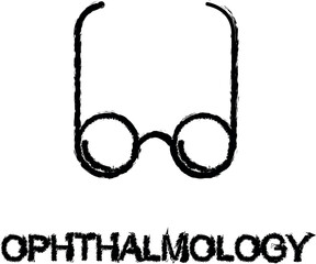 Poster - ophthalmology line icon grunge style vector