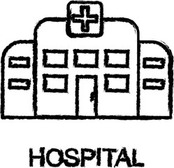 Poster - hospital line icon grunge style vector