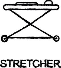 Sticker - stretcher line icon grunge style vector