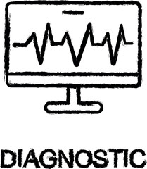 Poster - diagnostic line icon grunge style vector