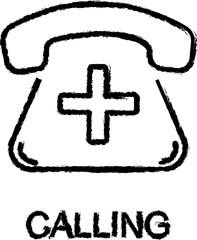 Poster - medicine calling line icon grunge style vector