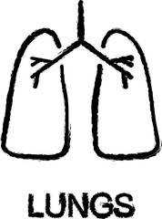Poster - lungs line icon grunge style vector