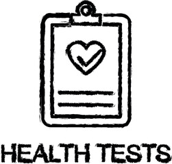 Poster - health tests line icon grunge style vector