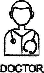 Poster - doctor line icon grunge style vector