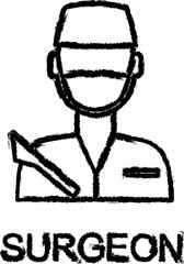 Poster - surgeon line icon grunge style vector
