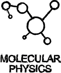 Poster - molecular physics line icon grunge style vector