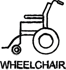 Poster - wheelchair line icon grunge style vector