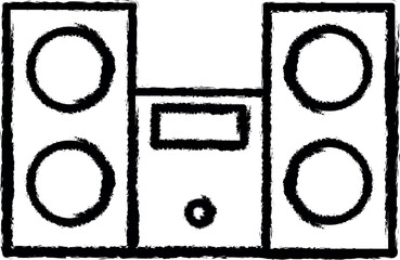 Poster - music system icon grunge style vector