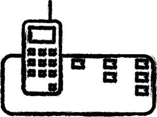 Poster - radio telephone icon grunge style vector