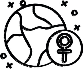 Poster - Gender sign in earth icon grunge style vector