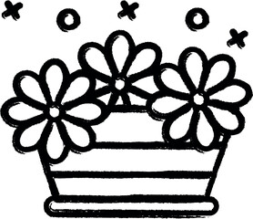 Poster - Flowers, gift icon grunge style vector