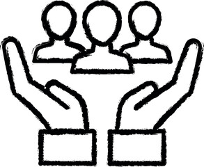 Poster - Care human hands icon grunge style vector