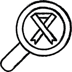 Poster - Magnifier ribbon cancer icon grunge style vector