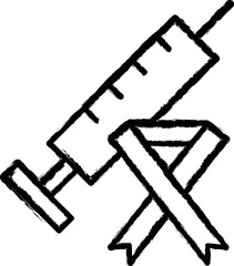 Poster - Ribbon cancer syringe icon grunge style vector