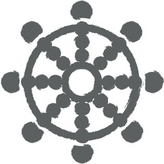 Poster - Wheel of Dharma icon grunge style vector