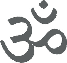 Poster - Hinduism Om icon grunge style vector