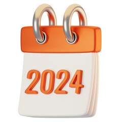 Fototapete - Calendar icon on 3d rendering with cartoon style. 3d render new year icon concept