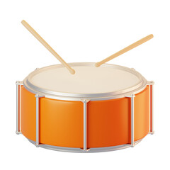 Poster - Drum icon on 3d rendering with cartoon style. 3d render icon illustration