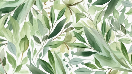 Olive tree leaves on white background. AI Generated