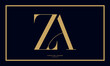 Alphabet Letters ZA or AZ Logo Monogram