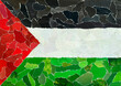 Palestine flag of a broken country of a country in war conflict with Israel