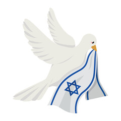 Poster - israel peace dove with flag