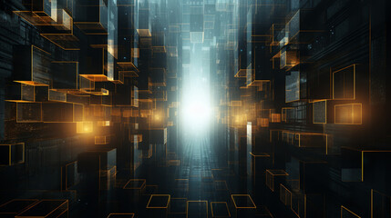 Wall Mural - abstract vibrant colors wavy flow 3d rendered illustration background scifi futuristic background