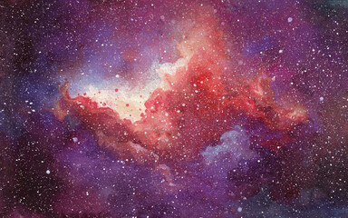 Wall Mural - cosmic illustration. beautiful colorful space background. watercolor cosmos