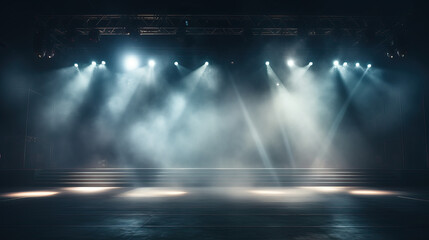 Wall Mural - Empty concert stage with smoke background