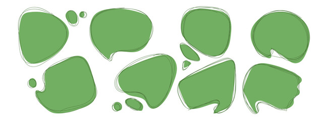 Wall Mural - blob shape abstract green color with line vector illustration isolated on transparent background. se