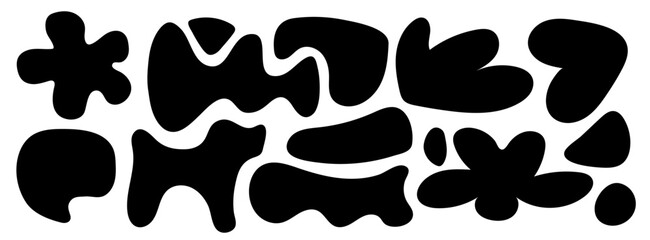 Wall Mural - blob shape abstract blomb vector illustration isolated on transparent background. set of abstract bl